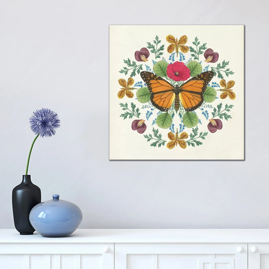 Butterfly Mandala I by Wild Apple Portfolio - Wrapped Canvas Art Prints