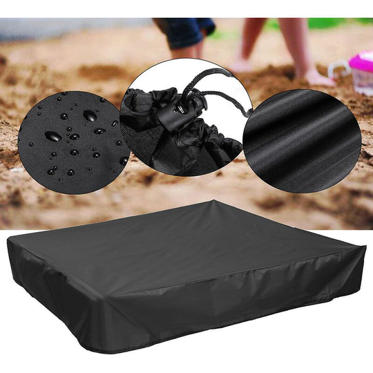 Sandbox Cover for Sandbox with Drawstring Waterproof uv Protection for Outdoor Sandbox Black 200x200x20
