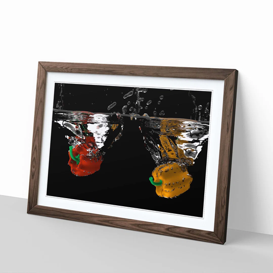 'Red and Yellow Peppers' Framed Photographic Print