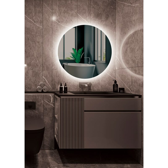 Illuminated Bathroom Mirror "Lisboa" Ø80Cm Cool White Sensor Demister/On-Off [LIMEX-LISB002/80] (LIMEX-LISB002/80)