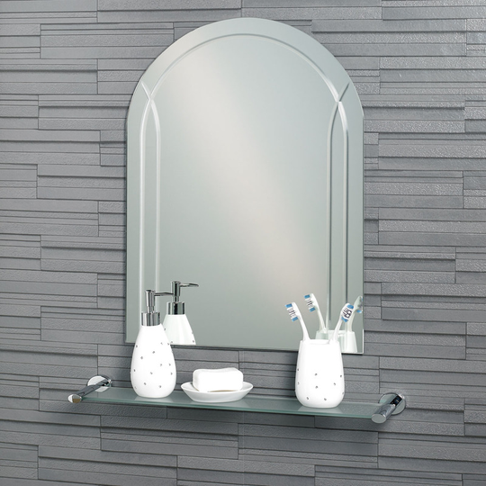 Soho 450mm x 600mm Diamond Cut Arched Mirror