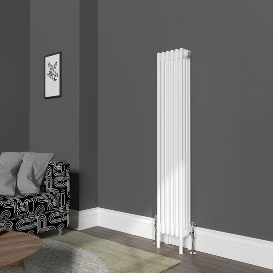 NRG - Traditional 4 Column Radiator Cast Iron Style Heating Rads Vertical White 1500x290mm