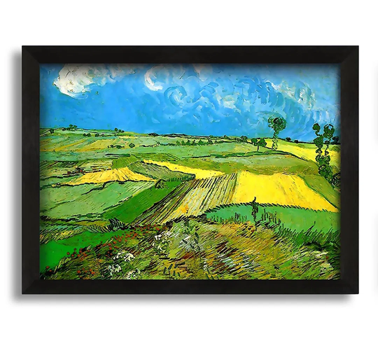 Van Gogh Wheat Fields At Auvers Under Clouded Sky Framed Print - Picture Frame Graphic Art on Canvas