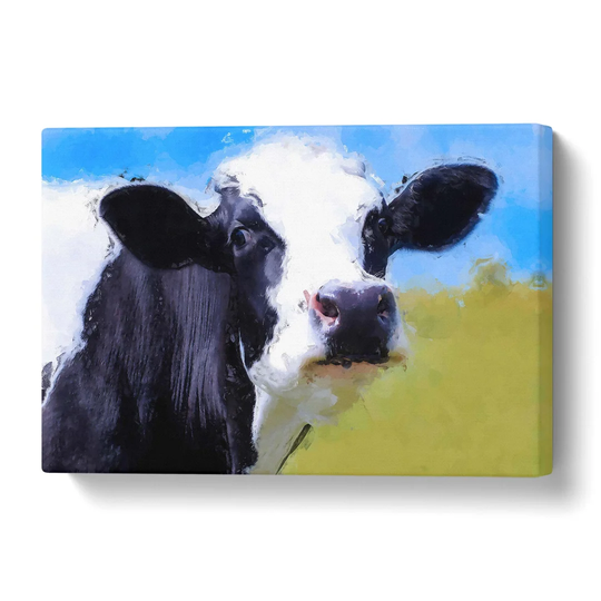 'A Cow in the Meadow' Painting on Wrapped Canvas