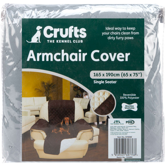 VFM/ Crufts- Pets Armchair Cover, Brown and Beige, 165 x 190cm