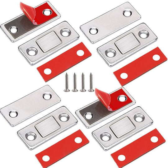 Cabinet Magnetic Catch 4 Pack Ultra Thin Cabinet Door Magnets Stick on Drawer Magnets Cabinet Latch Magnetic Closures for Cabinets Kitchen Closet