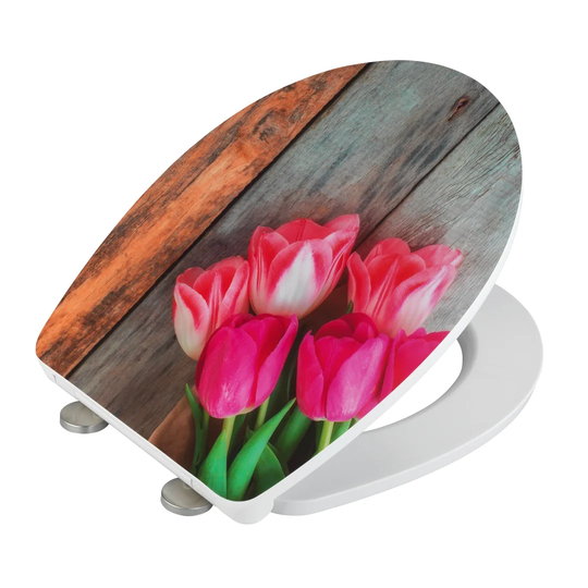 Tulip Soft Close High Gloss Acrylic Fix Clip Toilet Seat