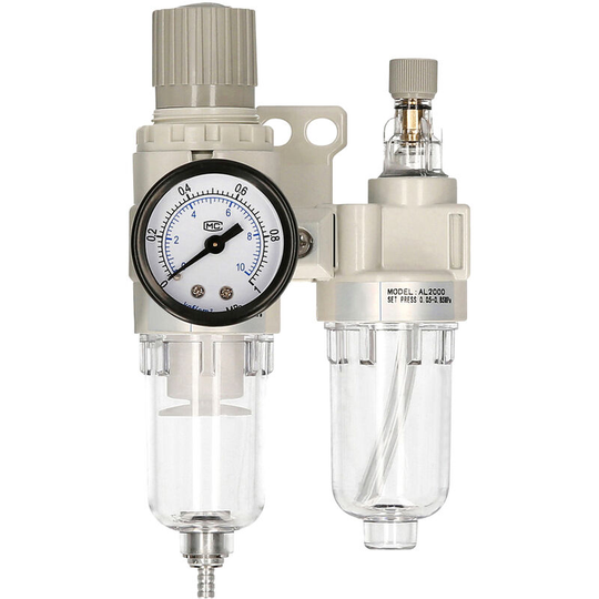 Air source processor, two-piece oil-water separator, gas filter, manual drain