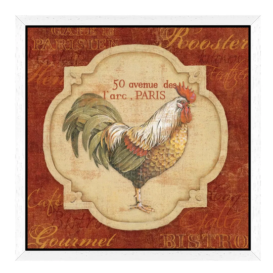 'Rue De Rooster' by Lisa Audit - Floater Frame Graphic Art Print on Canvas
