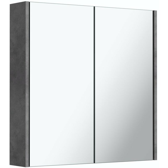 Tate ii riven grey mirror cabinet 650 x 650mm - Grey - Mode