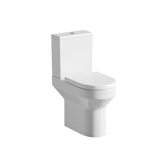 Wharfe comfort height close coupled toilet with soft close toilet seat - White - Orchard