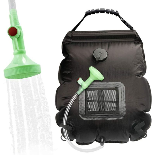 BetterLife Solar Shower Bag, 20L Solar Portable Shower Bag Folding Outdoor For Shower With Switchable Shower Head Solar Water Heater For (Black)