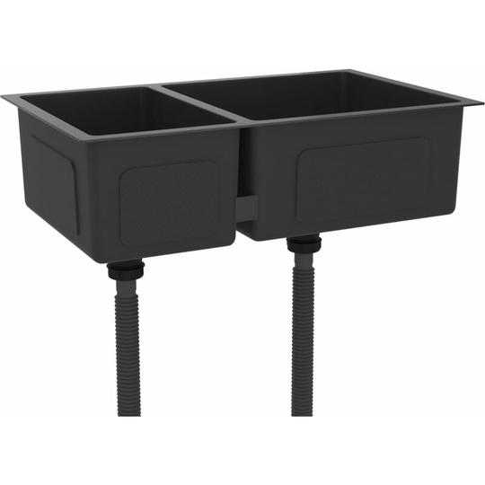 Kitchen Sink Black Stainless Steel Vidaxl Black