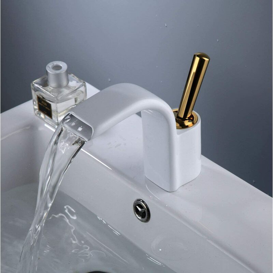 Bathroom Sink Faucet with White Finish Gold Chrome Single Handle 1 Hole for Basin Wash Basin Faucet Mixer Modern