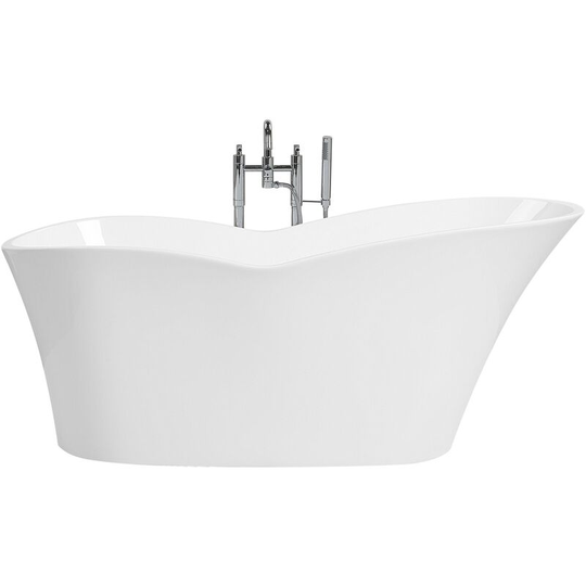 Beliani - Modern Freestanding Bathtub Oval Glossy Acrylic White Dulcina - White