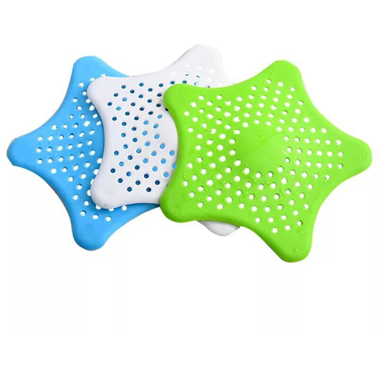 4 Hair Filter, Sewer Drain Filter Colander, Kitchen Sink Filter, Shower & Bath Drain Filter, Tub Drain Cover, Hair Catcher Colorful Silicone Starfish