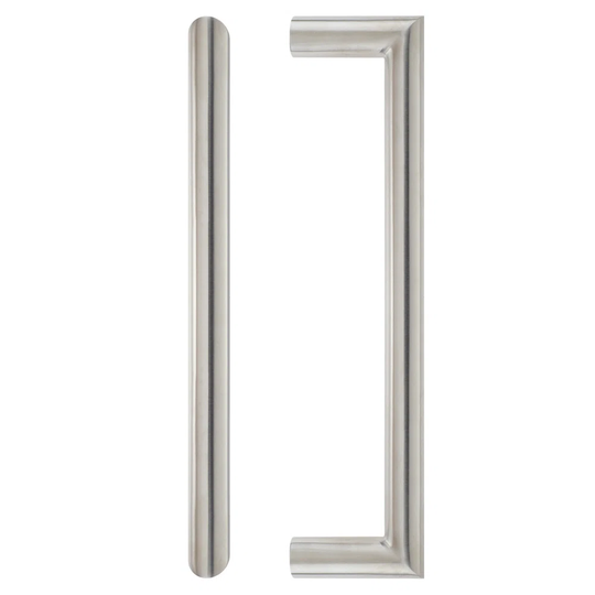 19Mm Mitred Pull Handle - 300Mm Centers - Grade 201 - Bolt Through Fixings