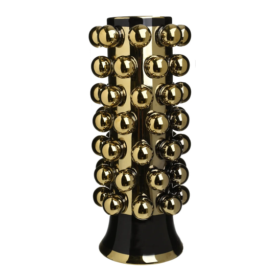 Elmo Black/Golden 46Cm Ceramic Table Vase