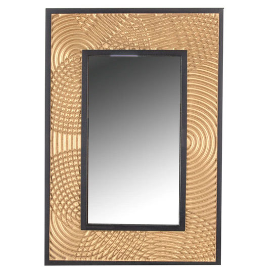 Drumgurland Wood Framed Wall Mounted Full Length Mirror in Gold/Black