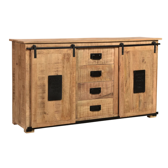 Miltona 150Cm Wide 4 Drawer Mango Solid Wood Sideboard
