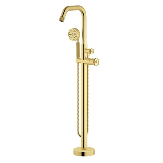 Amberboi Floor Standing Bath Shower Mixer Tap - Brushed Nickel