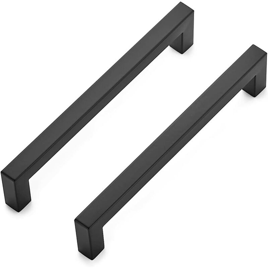 10 Pack 6-1/4 Inch Square Kitchen Cabinet Pulls Matte Black Stainless Steel Drawer Pulls Pulls Kitchen Cabinet Hardware Kitchen Handle