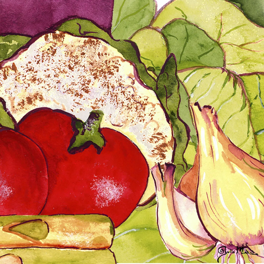 Vegetable Melange IV by Julia Minasian - Wrapped Canvas Art Prints