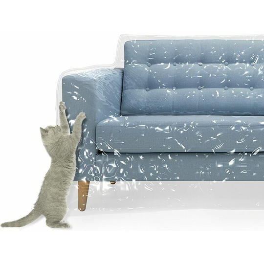 Thick Clear Vinyl Cat Scratching Protection ScratchesPlastic Sofa Cover Pets Heavy Duty Water ResistantSofa Cover For Long Term Storage