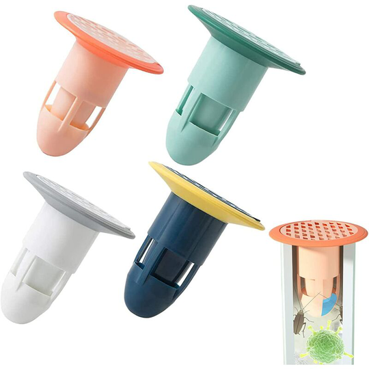 4 Connectors Smell Proof for Shower Floor Drainage, Rubber Smell Proof Shower Floor Drain, Bathroom Drainer No Filter Suitable for Bathroom Leaks 4