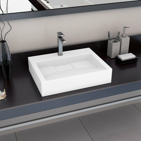 Wash Basin 60x38x11 cm Mineral Cast/Marble Cast White - White