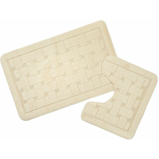 Orkney Cream Bath Mat and Pedestal Set - Cream