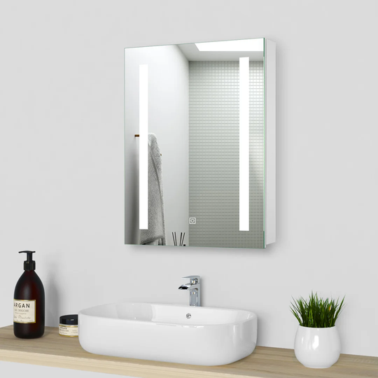Maner Surface Mount Mirror Cabinet with LED Lighting