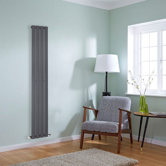 NRG - Anthracite Flat Panel Radiator Designer Column Bathroom Central Heating Single 1600x272mm