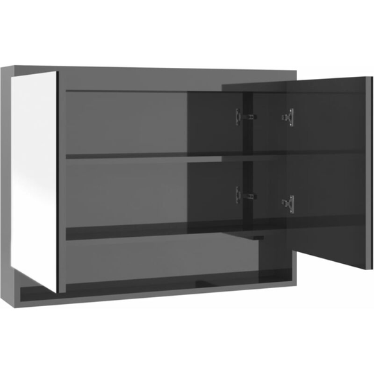 Vidaxl - Bathroom Mirror Cabinet 80x15x60 cm mdf Shining Grey Grey