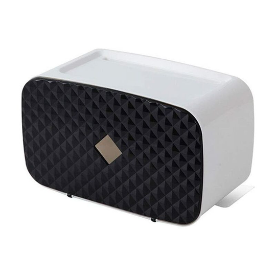 Black Adhesive Wall-Mounted Toilet Paper Dispenser Without Perforation. Bath