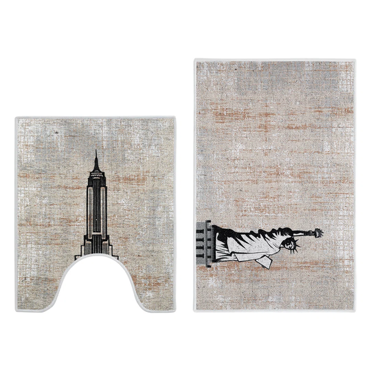 Namdev 2-Piece Designer Print Bathroom Shape Rugs