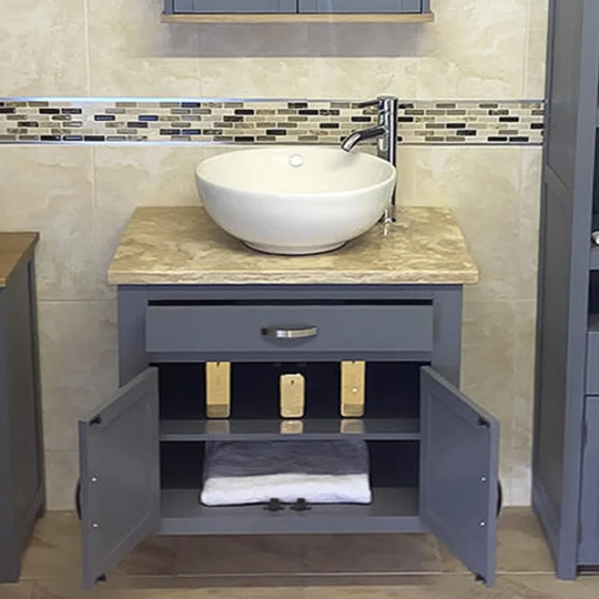 Bletchley Solid Oak 750mm Wall Hung Single Vanity Unit