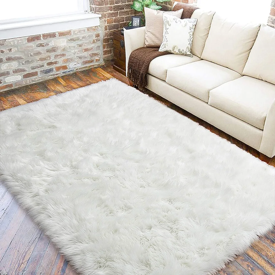 Romina Soft Luxury Shaggy White Rug