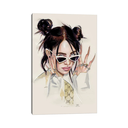 Billie Eilish II by Sean Ellmore - Wrapped Canvas Painting