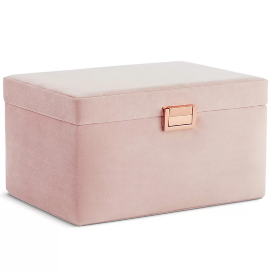 Blush Pink Velvet Jewellery Box