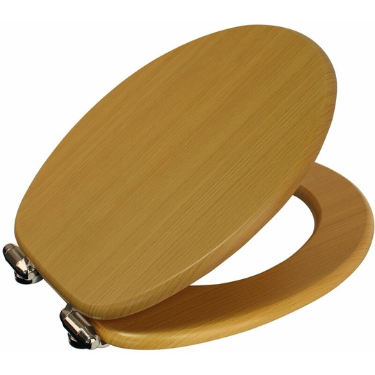 Wood Effect 'Norfolk' Soft Close Toilet Seat, Beech - Beech