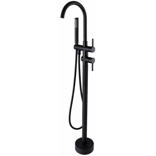 Black finish freestanding bathtub mixer tap - Corbeau