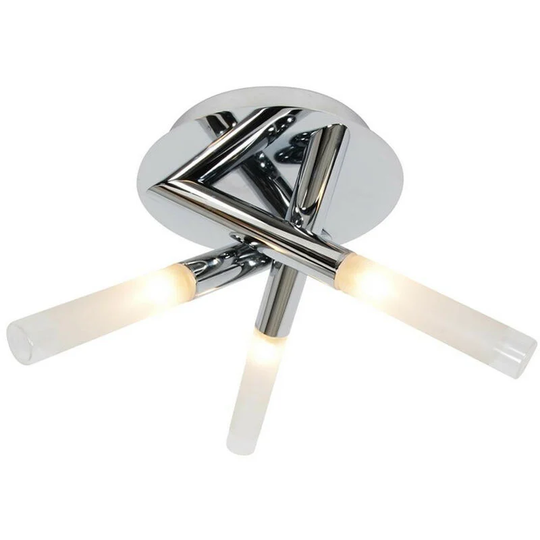 SPA - Crux 3 Light Bathroom Ceiling Fitting - Chrome - Chrome/Opal