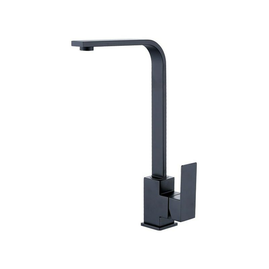 Seven Character Square Kitchen Faucet in Black Paint Refined Copper Hot and Cold Rotary Sink Faucet