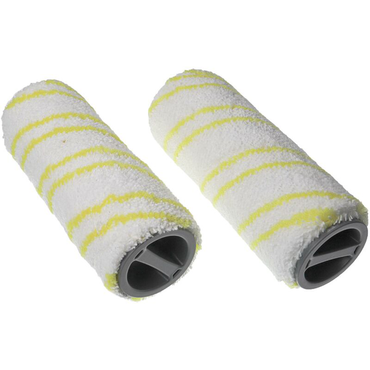 1x Stone Roller Set compatible with Kärcher fc 5 Cordless Premium, fc 5 Premium, fc 7 Cordless Hard Floor Cleaner - Twin Pack - Vhbw