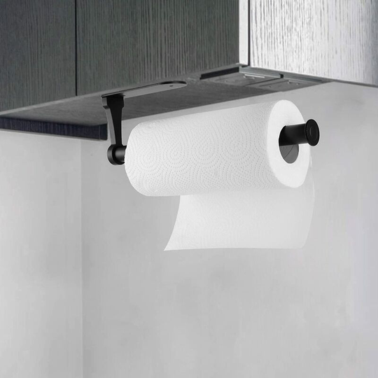 Paper Towel Holder, Under Cabinet Paper Towel Holder Optional Perforated or Self Adhesive, Wall Mounted Paper Towel Rack for Kitchen, Sturdy and
