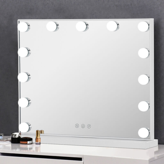 Livingandhome Large Makeup Dressing Mirror With 13 LED Light Touch Dimmable Bulb