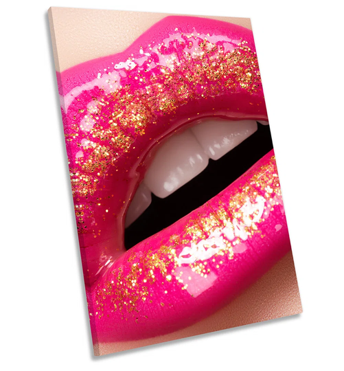 Sexy Lips Gloss Lipstick - Wrapped Canvas Graphic Art