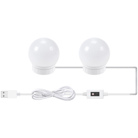 2 pcs led Makeup Mirror Lights Smart Sensor Control Vanity Mirror Lights Bathroom Mirror Light with 1.5m usb Cable led Strip Lights,model: 2PCS