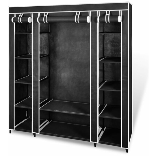 Gillard 150cm Wide Portable Wardrobe by Symple Stuff Black